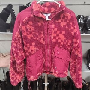 JoyLab Pink and Red Checkered Jacket